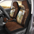 Charolais Leather Carving Customized Name Car Seat Cover Universal Fit Set 2 Gift For Farmer Cow Lover