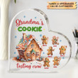 Grandma's Cookie Tasting Crew - Personalized Heart Shaped Acrylic Plaque Christmas Gift For Grandma, Mom, Family Members