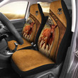 Red Angus Personalized Name Leather Pattern Car Seat Covers Universal Fit Set 2 Gift For Farmer Cow Lovers