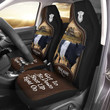 Belted Galloway Personalized Name Black And Brown Leather Pattern Car Seat Covers Universal Fit Set 2