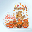 Grandma's Little Pumpkins - Personalized Custom Heart-Shaped Acrylic Plaque - Halloween, Fall Gift For Grandma, Mom
