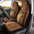 Bloodhound Personalized Name Leather Pattern Car Seat Covers Universal Fit Set 2 Gift For Farmer Dog Lovers