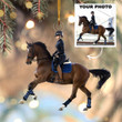 Personalized Photo Mica Ornament For Horse Lovers Christmas Gift For Daughter and Son Love Horse