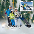 Personalized Christmas Photo Mica Ornament For Family Member, Friends - Customized Photo Ornament Family Skiing Together
