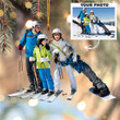 Personalized Christmas Photo Mica Ornament For Family Member, Friends - Customized Photo Ornament Family Skiing Together
