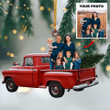 Personalized Photo Mica Ornament - Gift For Family - Custom Photo Family Red Truck Christmas