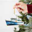 Fishing Boat Personalized Acrylic Ornament For Xmas Decor, Custom Name Christmas Ornament Gift For Dad Fisher