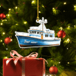 Fishing Boat Personalized Acrylic Ornament For Xmas Decor, Custom Name Christmas Ornament Gift For Dad Fisher