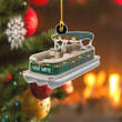 Pontoon Boat Colorful Personalized Acrylic Ornament For Xmas Decor, Custom Name Christmas Ornament Gift For Family