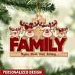 Reindeers Family Personalized Wooden Ornament, Custom Name Ornament Gift For Grandparents Family Members