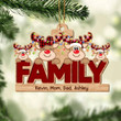 Reindeers Family Personalized Wooden Ornament, Custom Name Ornament Gift For Grandparents Family Members