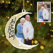 I Love You To The Moon And Back - Personalized Couple Photo Mica Ornament - Gift For Old Couple, Young Couple, LGBT Couple
