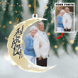 I Love You To The Moon And Back - Personalized Couple Photo Mica Ornament - Gift For Old Couple, Young Couple, LGBT Couple