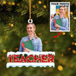Teacher Is A Work Of Heart - Personalized Photo Mica Ornament - Gift For Teacher