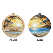 Pontoon Boat Sunset Personalized Suncatcher Ornament
