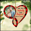 Personalized Couple Christmas Wooden Ornament, Custom Photo Ornament Gift For Couple Husband Wife