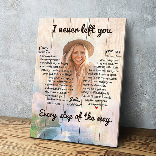 To my Mother, Customized Picture Mom in Heaven - I never left you Wall Art, Memorial Canvas