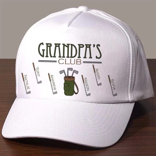 Personalized Grandpa Golf Hat, Best Papa by Par, Grandpa's Club 3d Cap for Golf Player