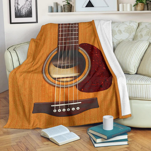 Customized Guitar Blanket Fleece and Sherpa Blanket Gift for Him for Guitar Lovers