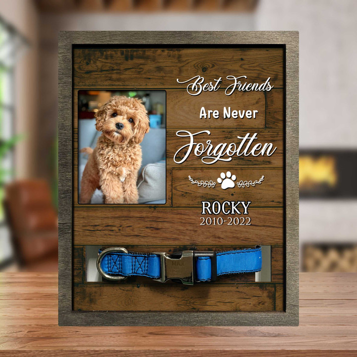 Best Friends Are Never Forgotten Frame, Dog Memorial Gift, Pet Loss Remembrance Keepsake Plaque