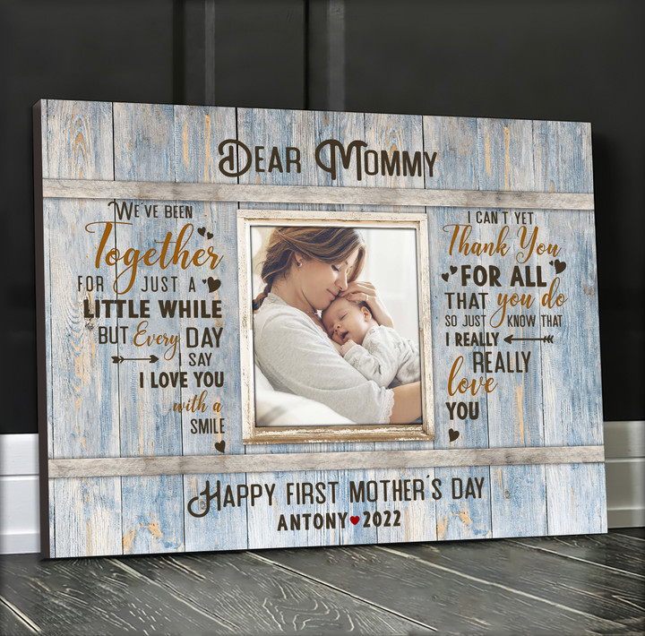 Mothers Day Gifts for New Moms, First Mothers Day Gift, Custom Picture Mother's Day Canvas for Living Room Wall Art