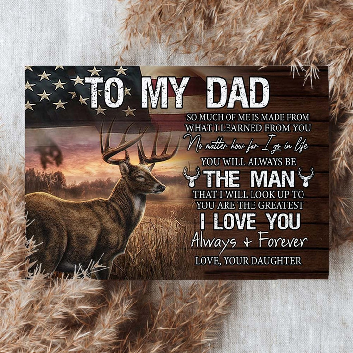 Personalized Deer Hunting Canvas, Gift For Dad From Daughter Wall Art for Father