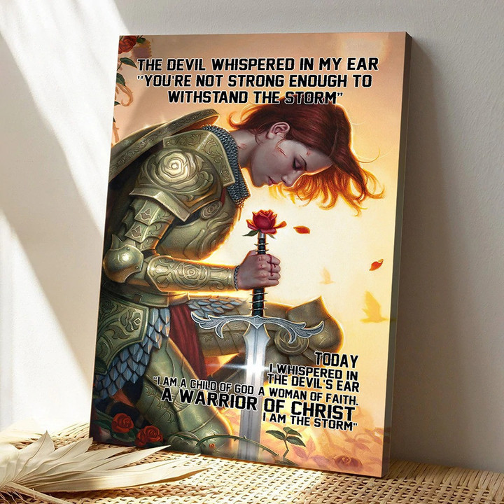 Woman Warrior, I am the Storm, Warrior of Christ - Jesus Canvas Prints for Christian Women, Strong Woman Wall Art