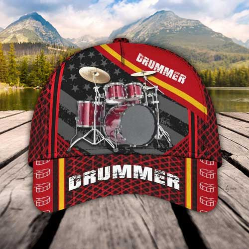 Gift For Drummer, Personalized Drummer Hat 3D Cap All Over Prints for Drummer, Drummer Gifts For Him