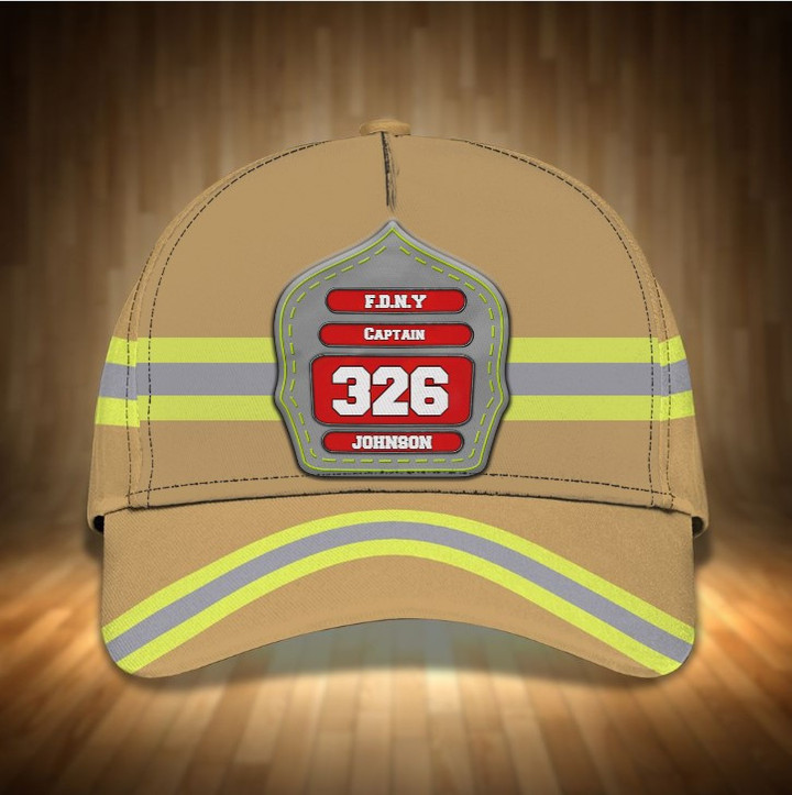 Personalized Firefighter Hat, Custom Department, Your Rank Firefighter Classic Cap for Man