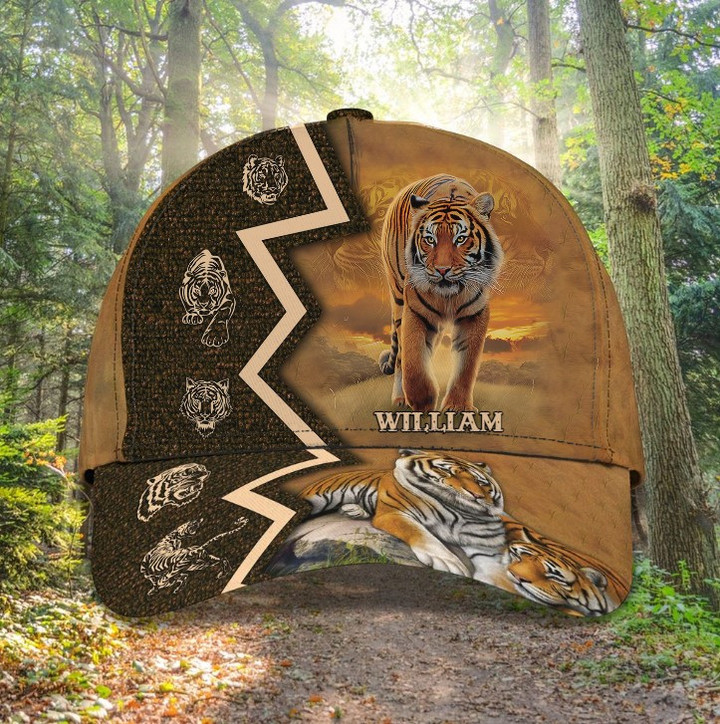 Customized Yellow Tiger King 3D Baseball Cap for Him, Tiger Hat for Tiger Lovers