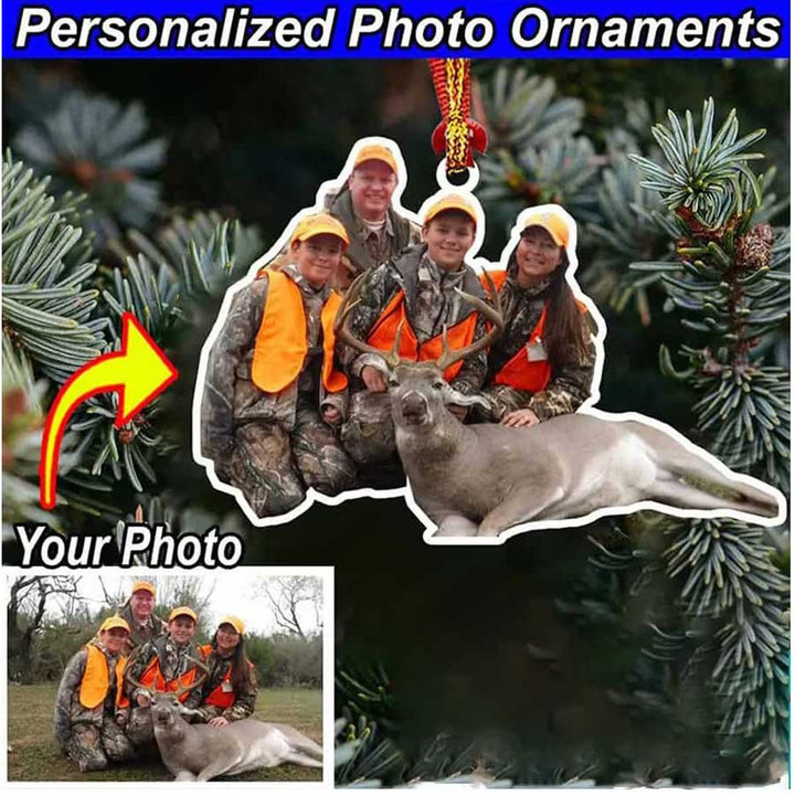 Custom Photo Deer Hunting Acrylic Ornament for Hunting Lovers, Hunting Ornament
