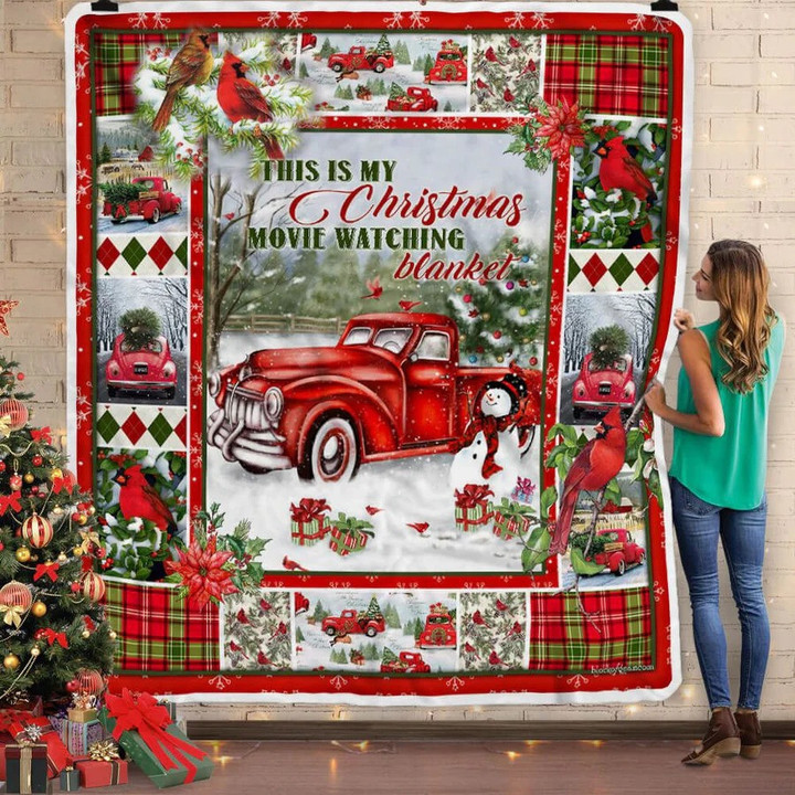 Red Truck Snowman Christmas Blanket - This is my Christmas Movie Watching Blanket