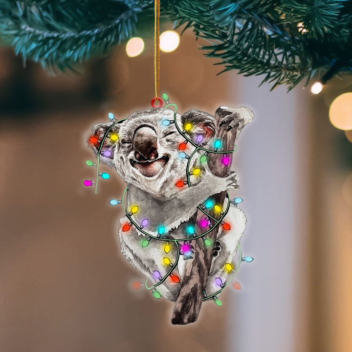 Koala Christmas Light Flat Acrylic Hanging Ornament Animals Shaped