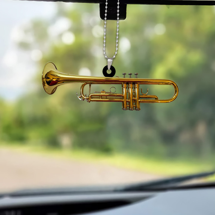 Customized Trumpet Bass Instrument Flat Car Ornament Acrylic for Trumpet Players for Him