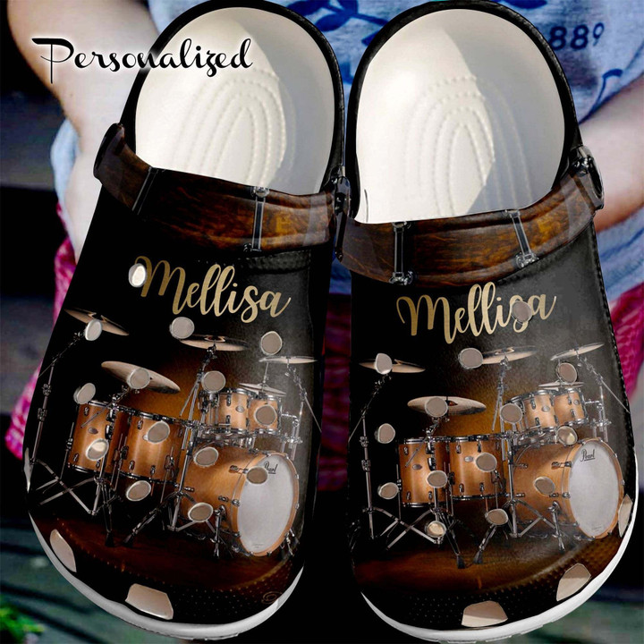 Personalized Drummer Crocs Clogs Shoes Custom Name for Drummer Lovers