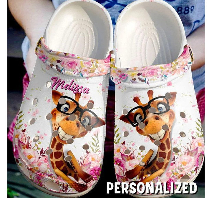 Personalized Giraffe Crocs Classic Clogs Shoes for Girl who loves Giraffe