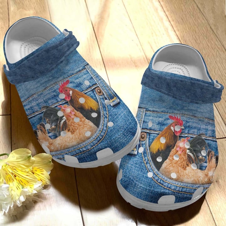 Chicken In Pocket Crocs Little Chicken Crocbland Clog Gifts For Fathers Day