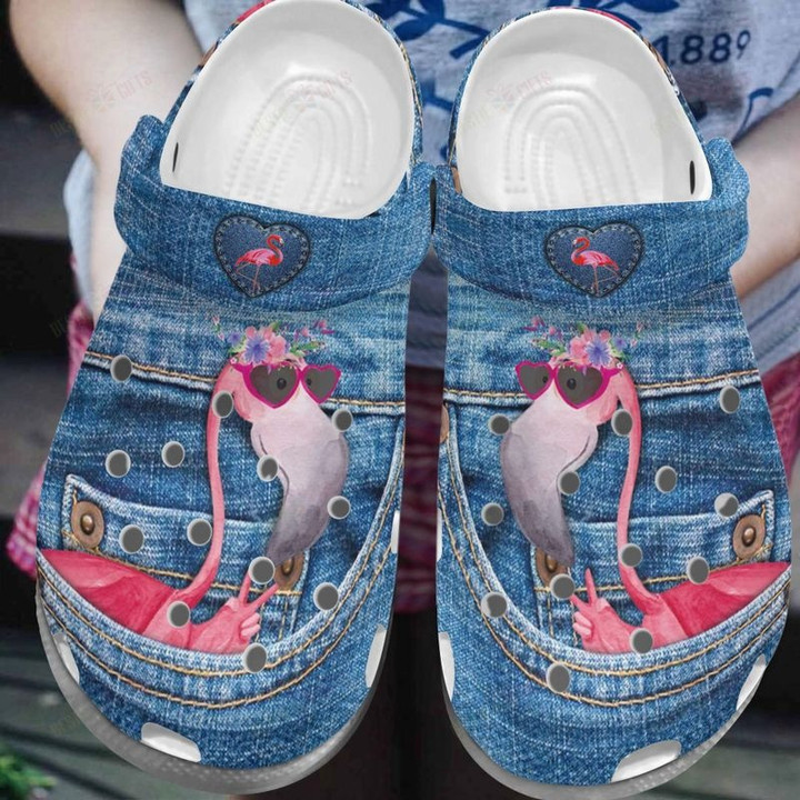 Flamingo In Pocket Crocs Clog Shoes For Men And Women Flamingo Lovers