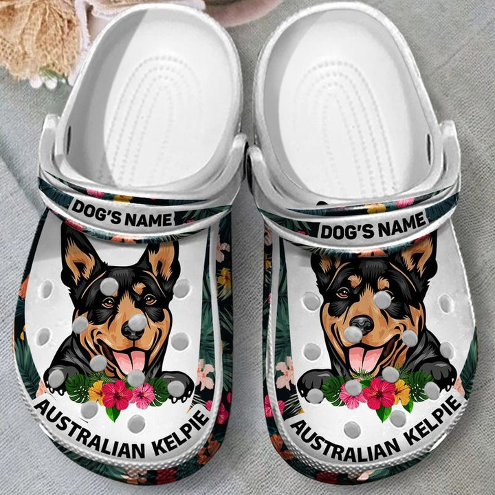 Personalized Australian Kelpie Crocs Classic Clogs Shoes for Dog Mom, Dog Dad