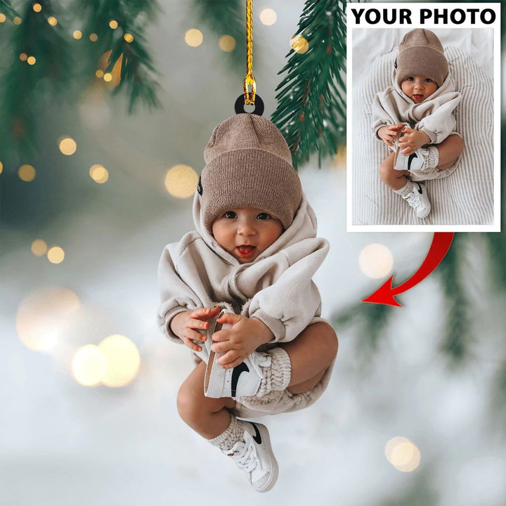 Baby Cute Custom Photo Ornament for Your Baby, Acrylic Son and Daughter Photo Christmas Ornament
