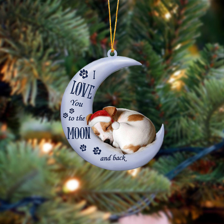 Jack Russell Terrier I Love You To The Moon And Back Christmas Ornament