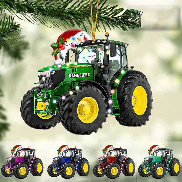 Personalized Tractor Christmas Ornament for Farmer, Gift for Farmhouse Decor, Tractor Driver Ornament for Dad