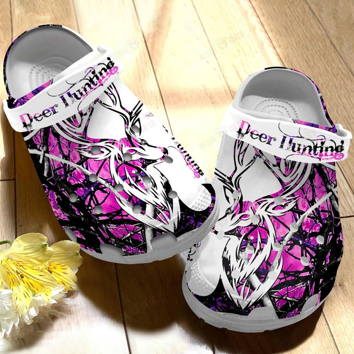 Personalized Camo Deer Hunting Crocs Clog Shoes for Daughter, Deer Crocs for Women