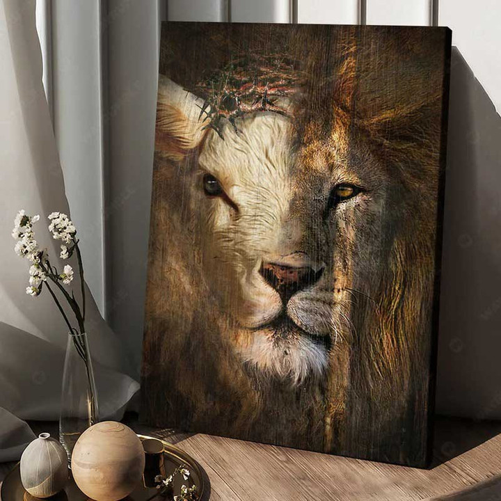 Abstract art, Lamb of God, Lion of Judah, Perfect aspects of Jesus Christ - Jesus Portrait Canvas