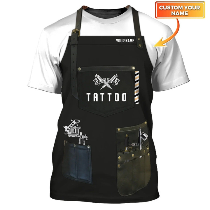 Tattoo Machine Personalized 3D TShirt Classic Tattoo Uniform, Tattoo Studio Uniform Tattoo Gift For Men