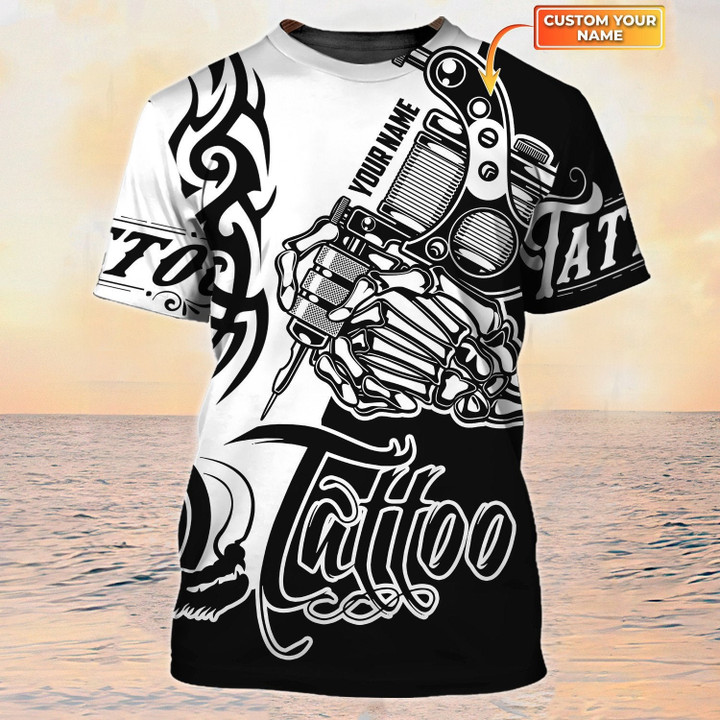 Skull Tattoo Tee Shirt, Tattooist Tshirts, Tattoo Style Shirt, Custom T Shirt Tattoo Men Women
