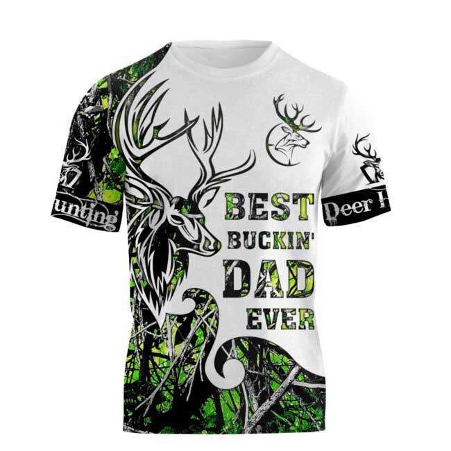 Best Buckin’ Dad Ever 3D All Over Printed Shirts, 3D Hoodie For Hunting Dad, Deer Hunting Dad Clothing
