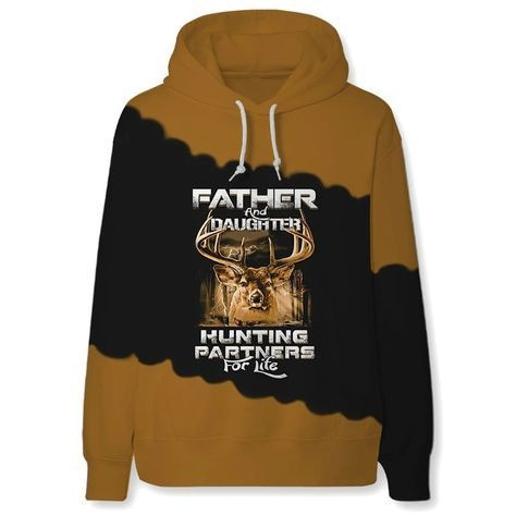 Gift For Dad From Daughter Father And Daughter Hunting Partners For Life Deer Hunting 3D Hoodie