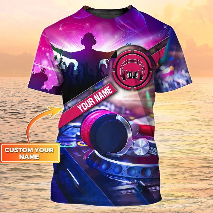 DJ Custom 3D Shirt Men Woman Personalized Disc Jockey Tshirt DJ Club Team Uniform