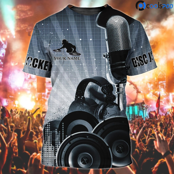 Custom 3D Print DJ Tshirt Men Women, Bar Club Shirt Uniform, Music Shirt, Gift For Disc Jockey